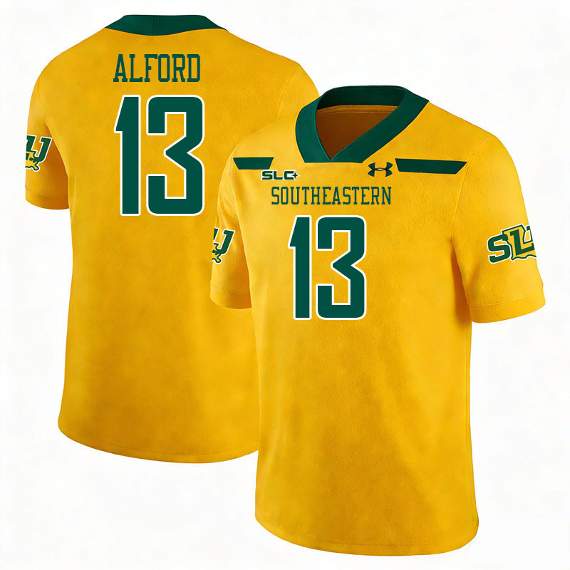 Southeastern Louisiana Lions #13 Robert Alford College Football Jerseys,Uniforms Stitched-Gold